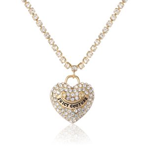 Pav?? Heart Crystal Chain Pendant Necklace