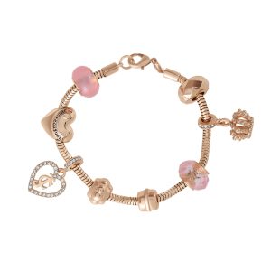 Multi Charm Beaded Chain Bracelet