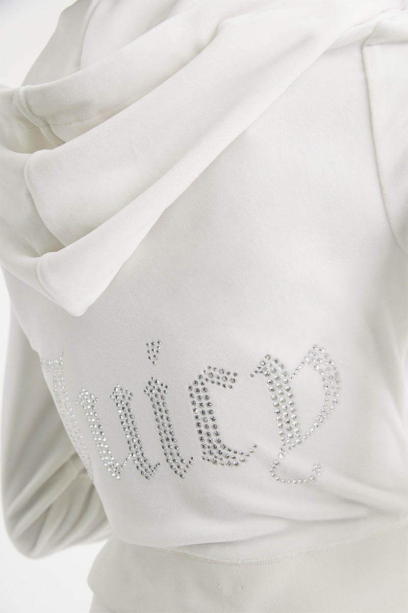 Custom Initial OG Big Bling Velour Hoodie - Image 3