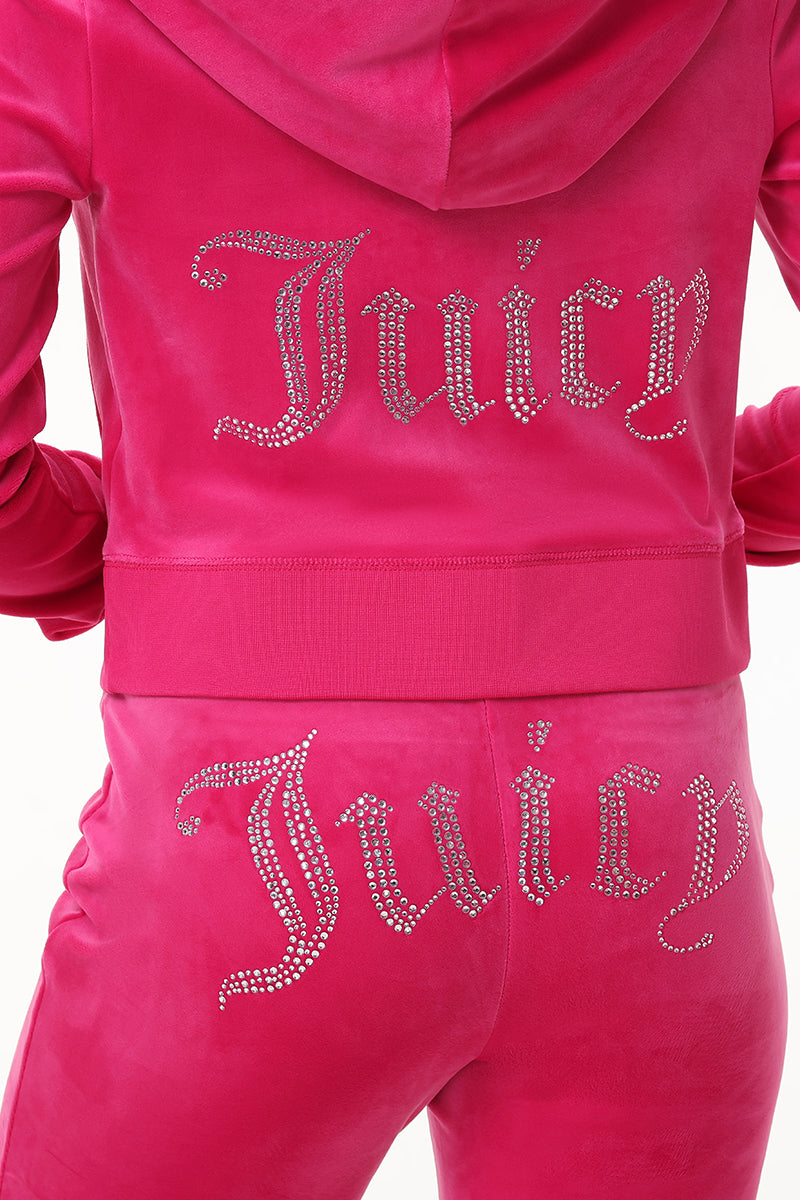 Custom Initial OG Big Bling Velour Hoodie - Image 3