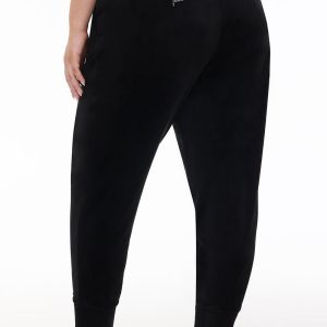 Plus-Size Big Bling Velour Jogger