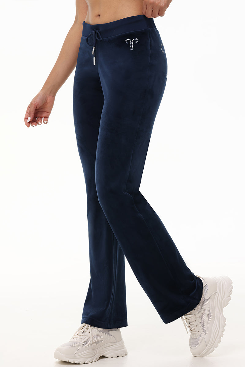 Custom Zodiac OG Big Bling Velour Track Pants - Image 4