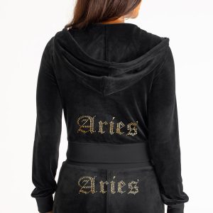 Aries Customizable Big Bling Velour Hoodie