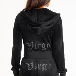 Virgo Customizable Big Bling Velour Hoodie