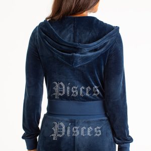 Pisces Customizable Big Bling Velour Hoodie