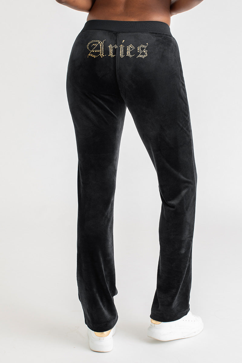 Aries Customizable Big Bling Velour Track Pants