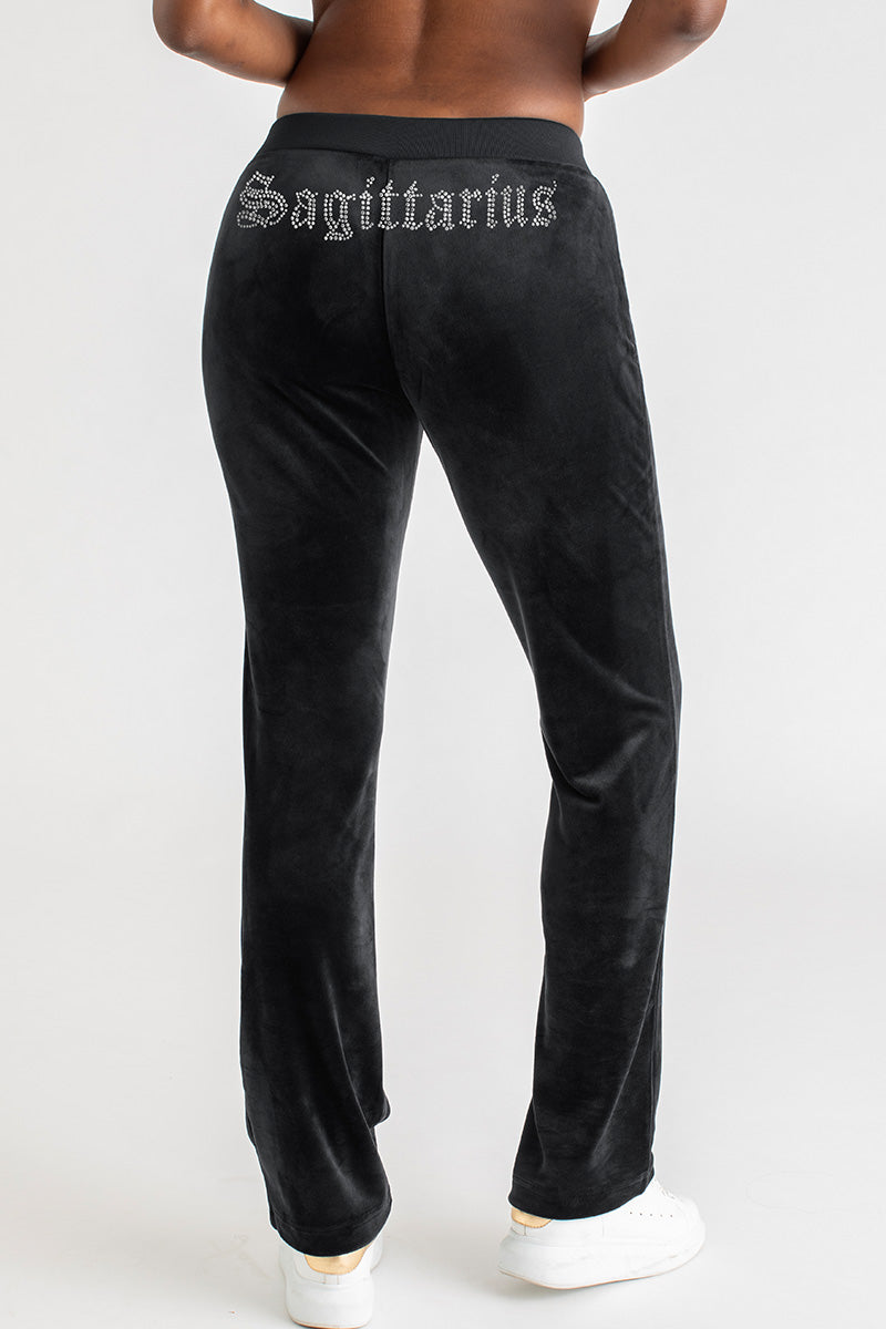 Sagittarius Customizable Big Bling Velour Track Pants - Image 3