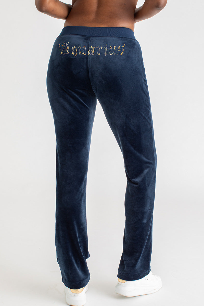 Aquarius Customizable Big Bling Velour Track Pants - Image 3