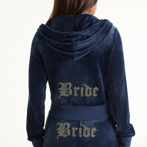 Bride Customizable Big Bling Velour Hoodie