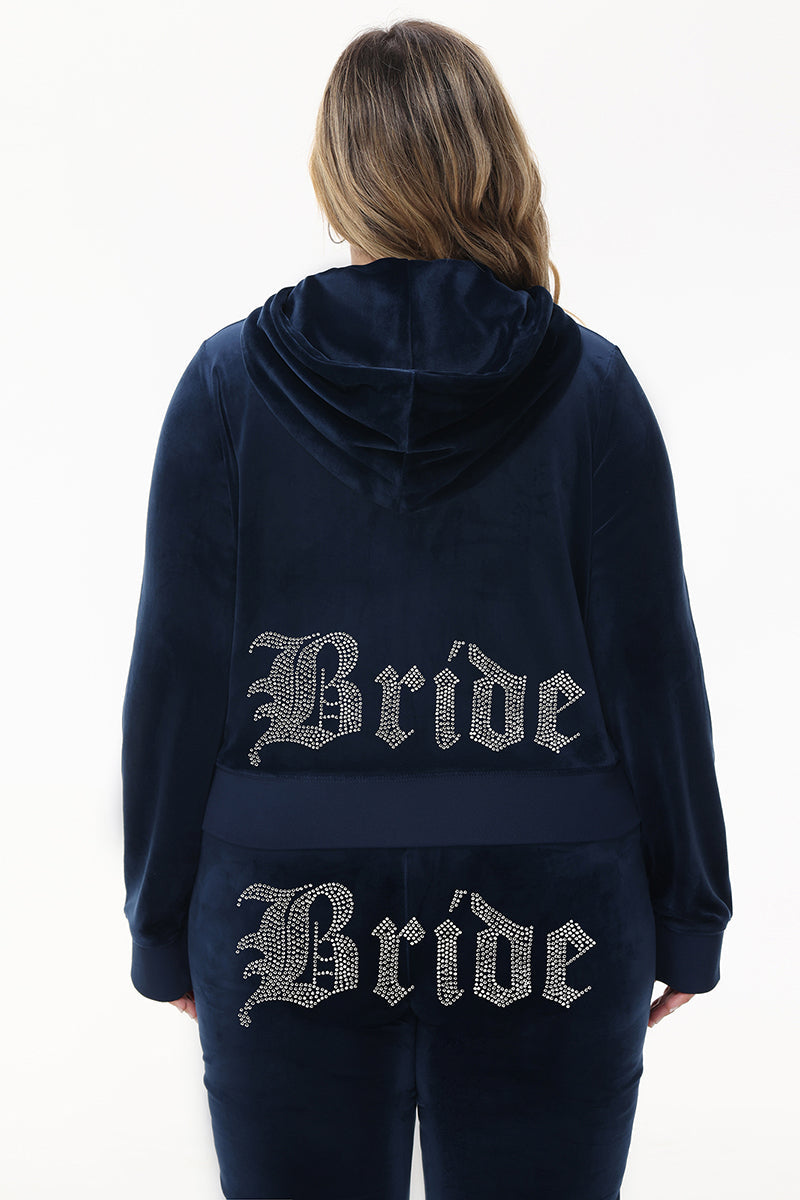 Bride Customizable Big Bling Velour Hoodie - Image 10