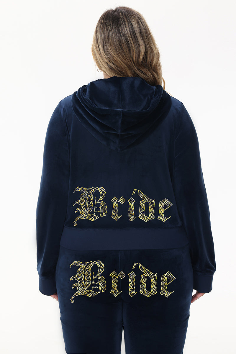Bride Customizable Big Bling Velour Hoodie - Image 7