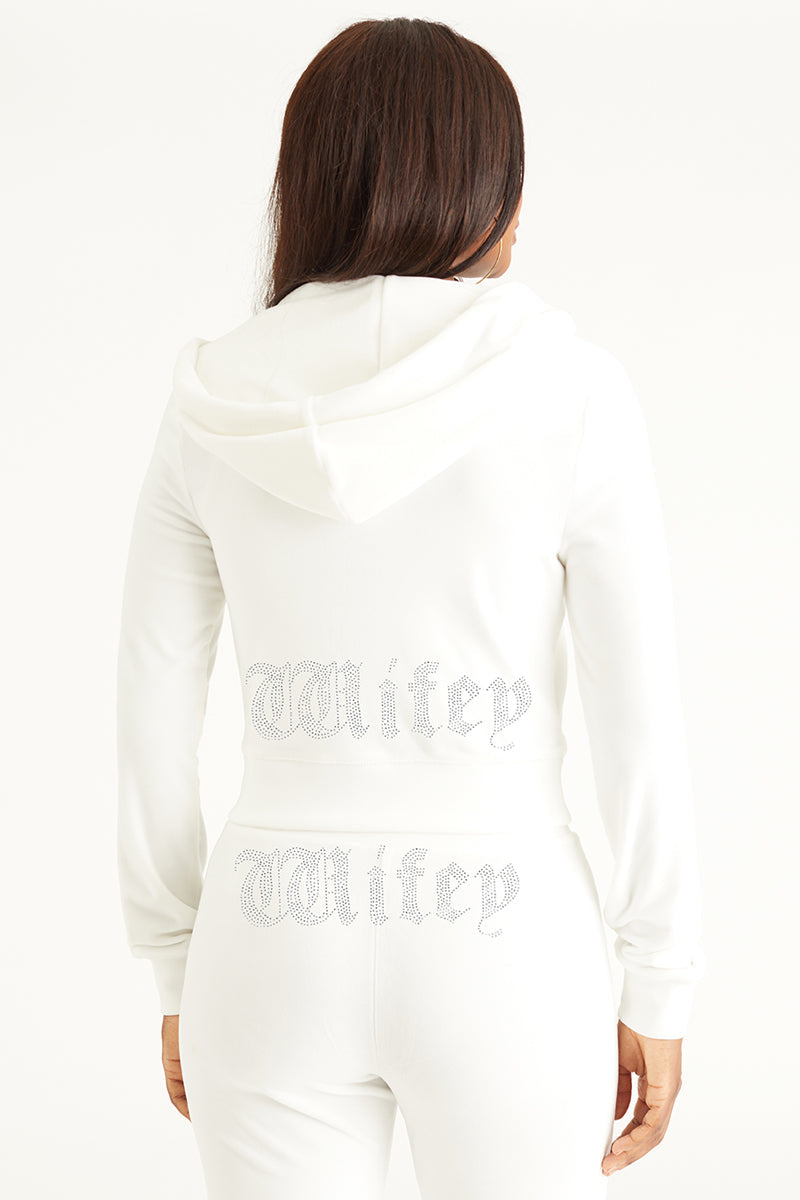 Wifey Customizable Big Bling Velour Hoodie