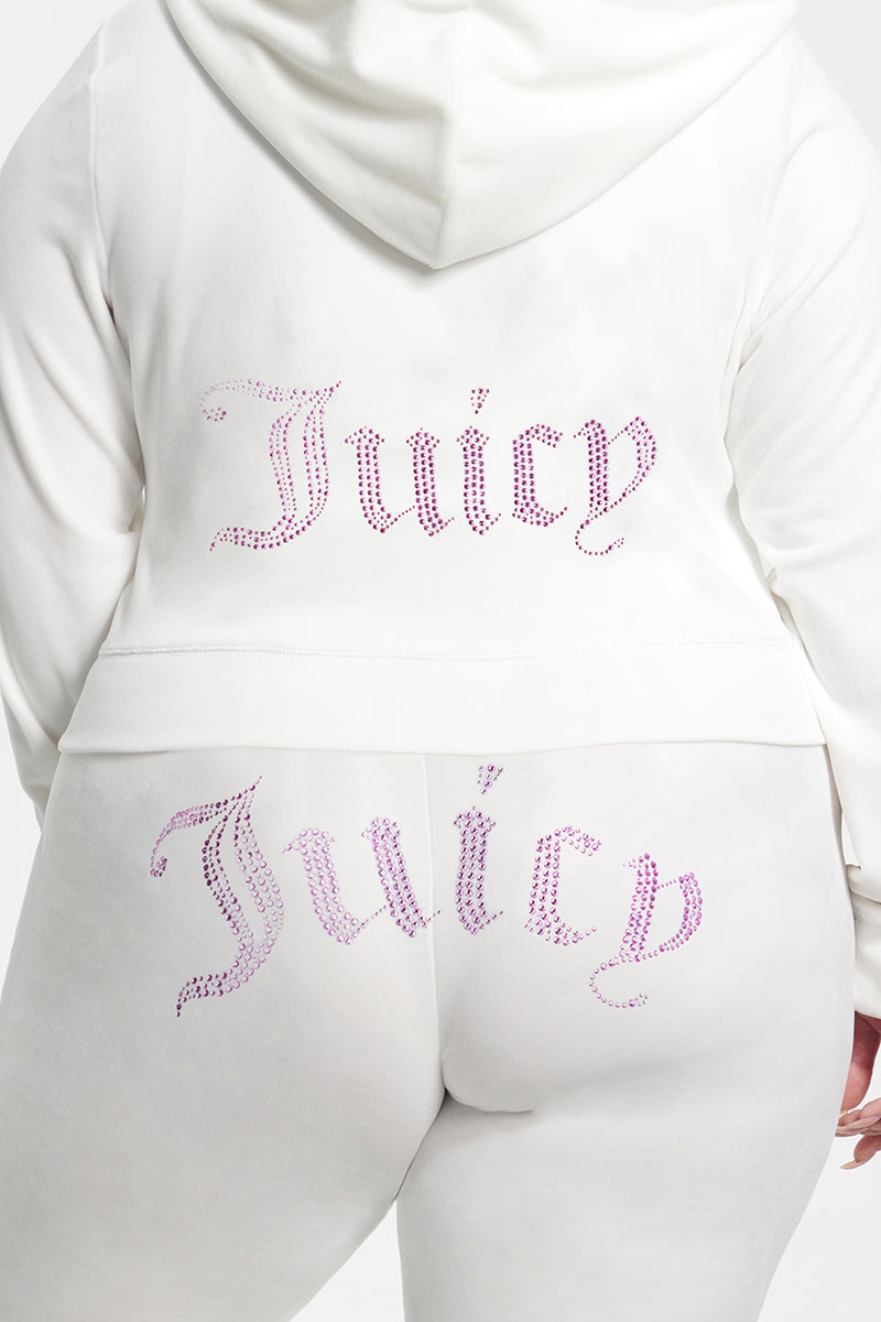 Plus-Size Technicolor Customizable Big Bling Velour Hoodie - Image 6