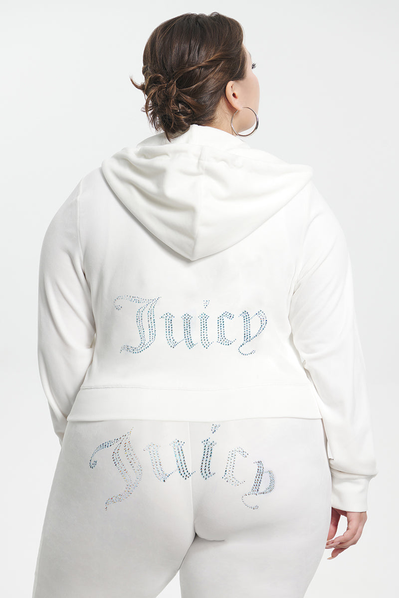 Plus-Size Technicolor Customizable Big Bling Velour Hoodie - Image 7