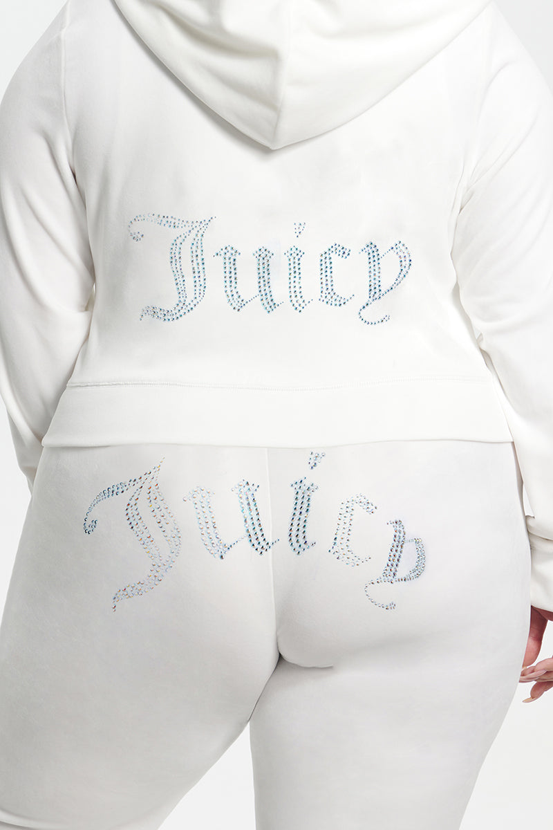 Plus-Size Technicolor Customizable Big Bling Velour Hoodie - Image 8