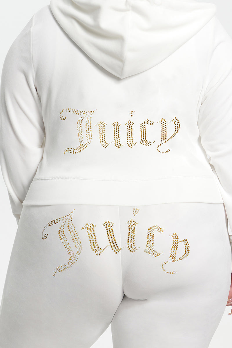Plus-Size Technicolor Customizable Big Bling Velour Hoodie - Image 4