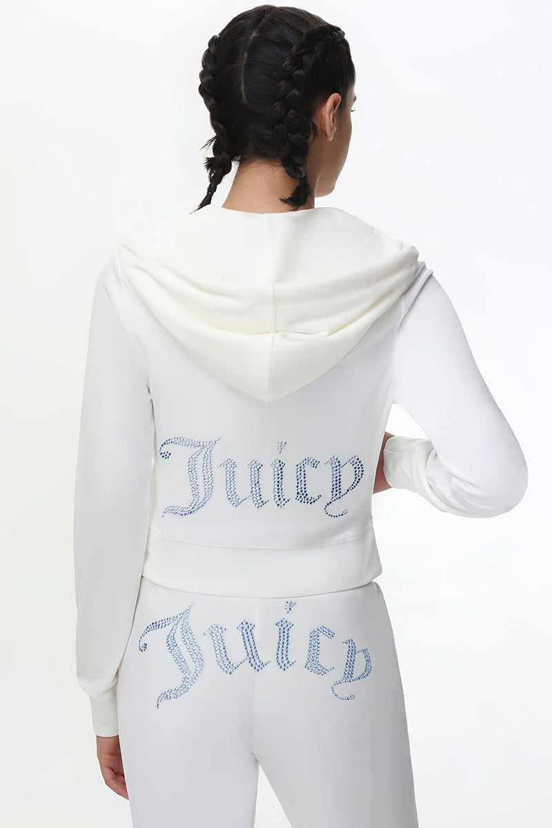 Technicolor Customizable Big Bling Velour Hoodie