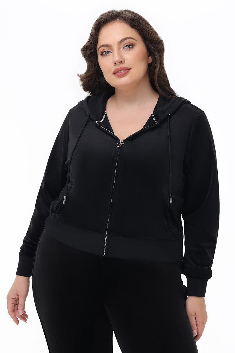 Plus-Size Technicolor Customizable Big Bling Velour Hoodie - Image 10