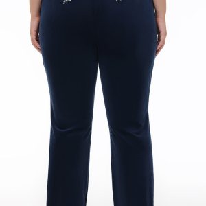 Plus-Size Technicolor Customizable Big Bling Velour Track Pants
