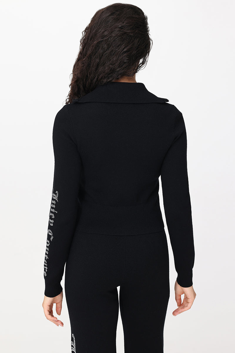 Small Bling Knit Cropped Jacket - Image 3