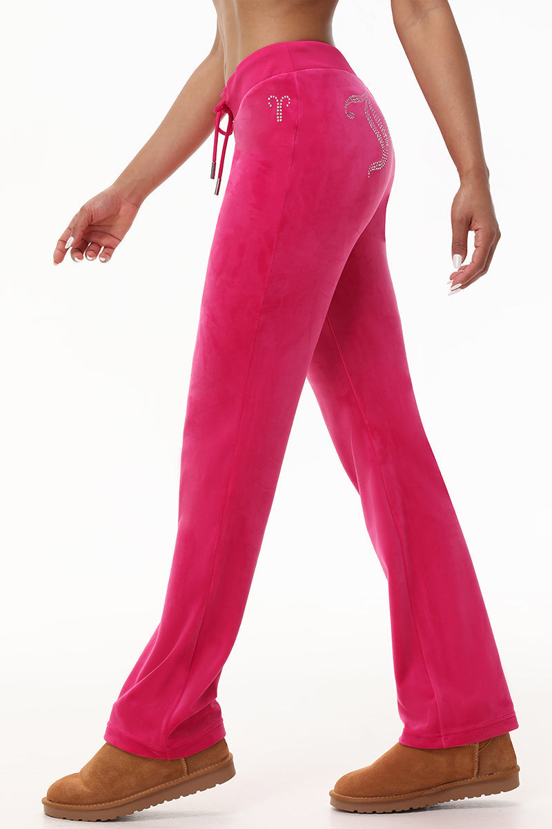 Custom Zodiac OG Big Bling Velour Track Pants - Image 4