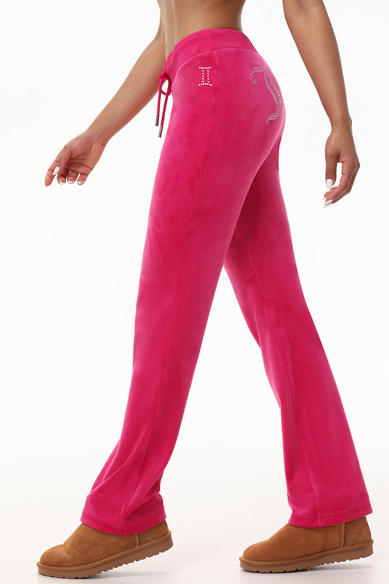 Custom Zodiac OG Big Bling Velour Track Pants - Image 6