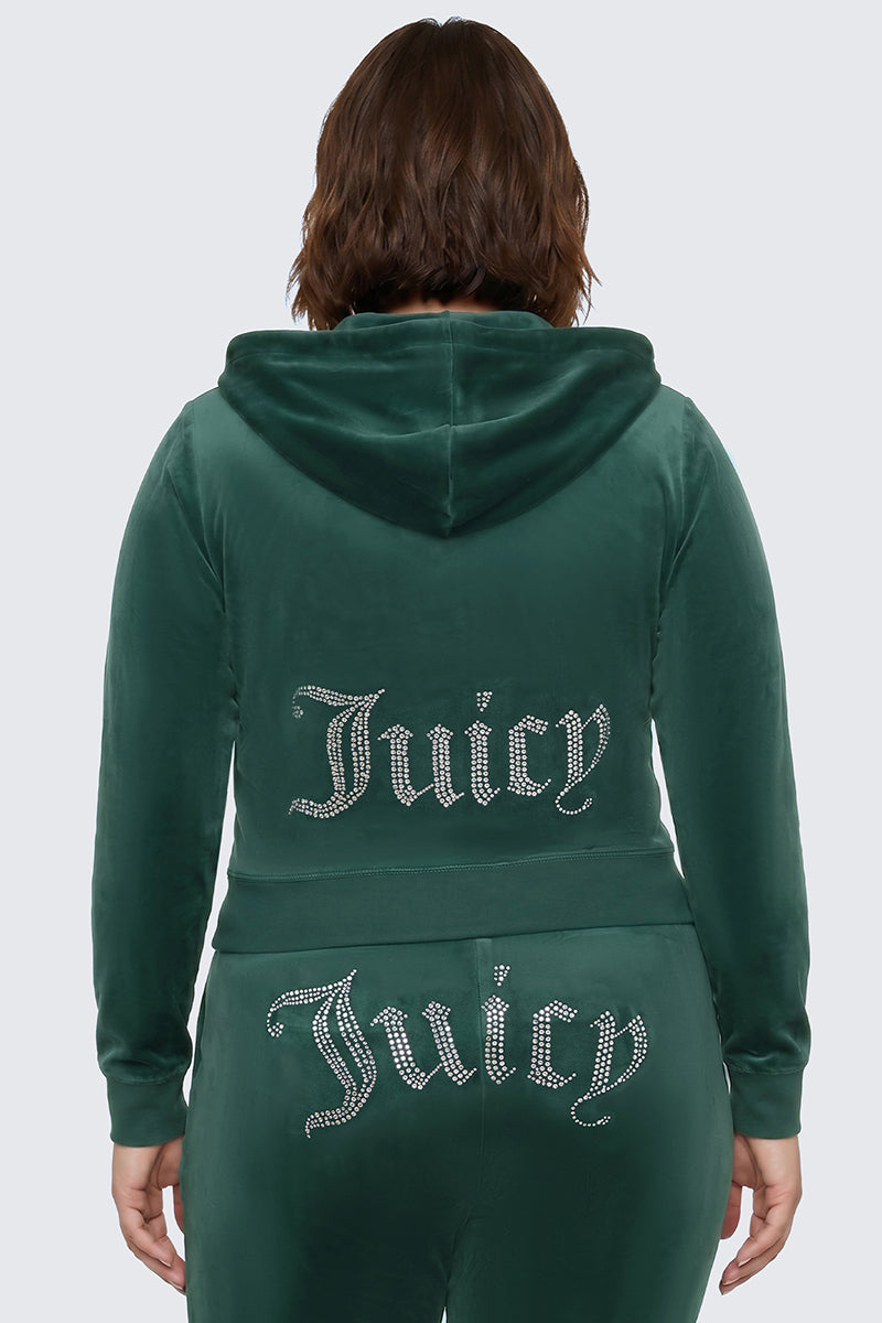 Plus-Size OG Big Bling Velour Hoodie