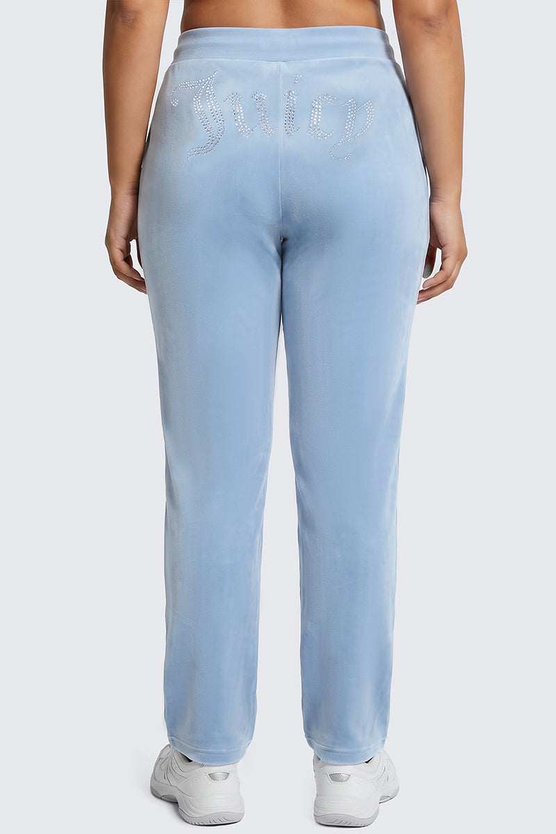 Plus-Size OG Big Bling Velour Track Pants
