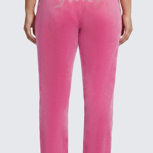 Plus-Size OG Big Bling Velour Track Pants