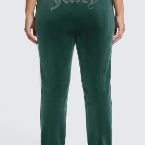 Plus-Size OG Big Bling Velour Track Pants