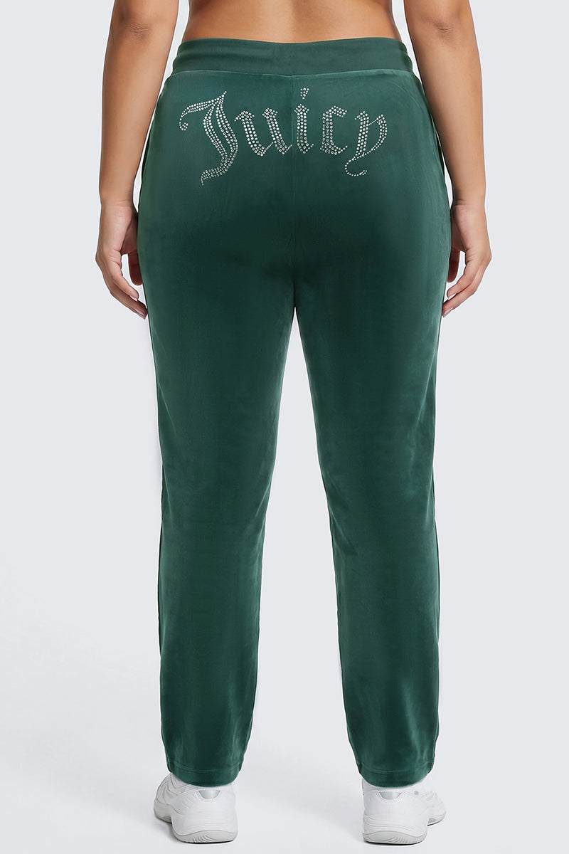 Plus-Size OG Big Bling Velour Track Pants