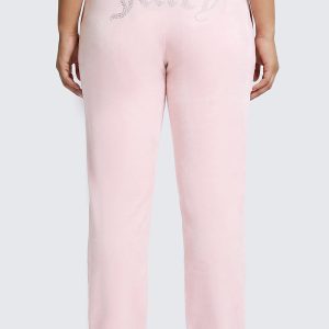 Plus-Size OG Big Bling Velour Track Pants