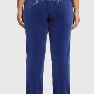 Plus-Size OG Big Bling Velour Track Pants