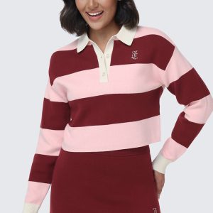 Small Bling Knit Cropped Polo