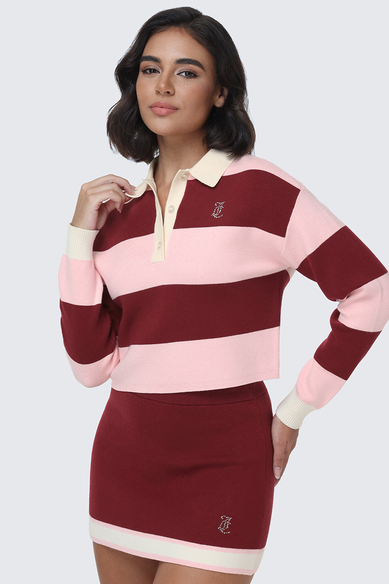 Small Bling Knit Cropped Polo - Image 4