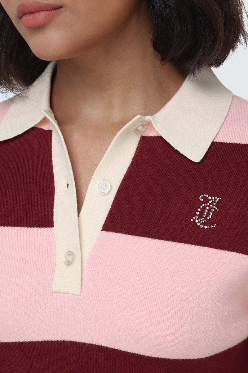 Small Bling Knit Cropped Polo - Image 3