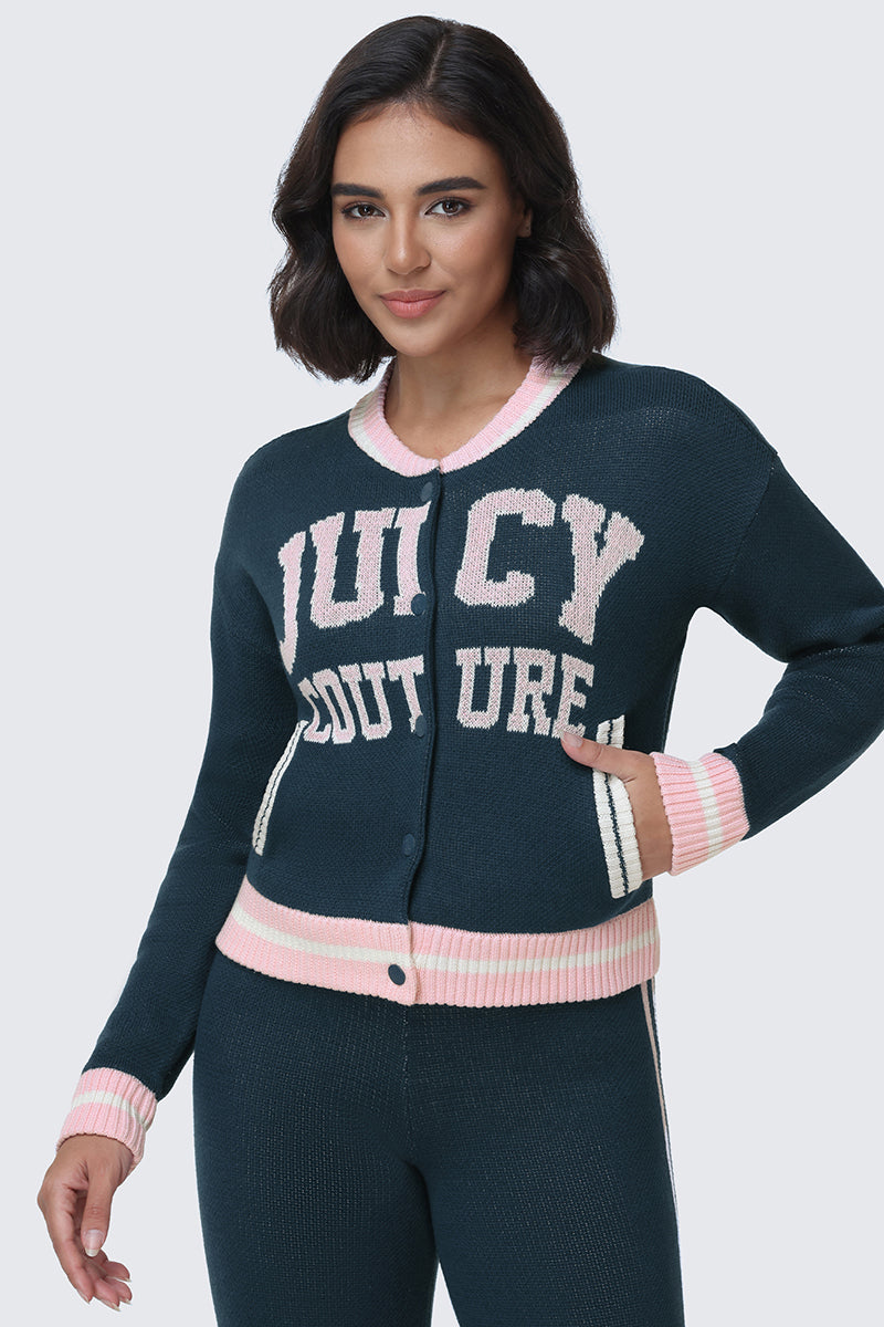 Collegiate Knit Bomber Jacket - Image 2