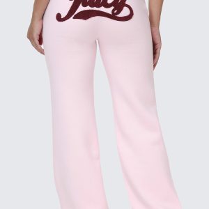 Embroidered Knit Bubble Leg Pants
