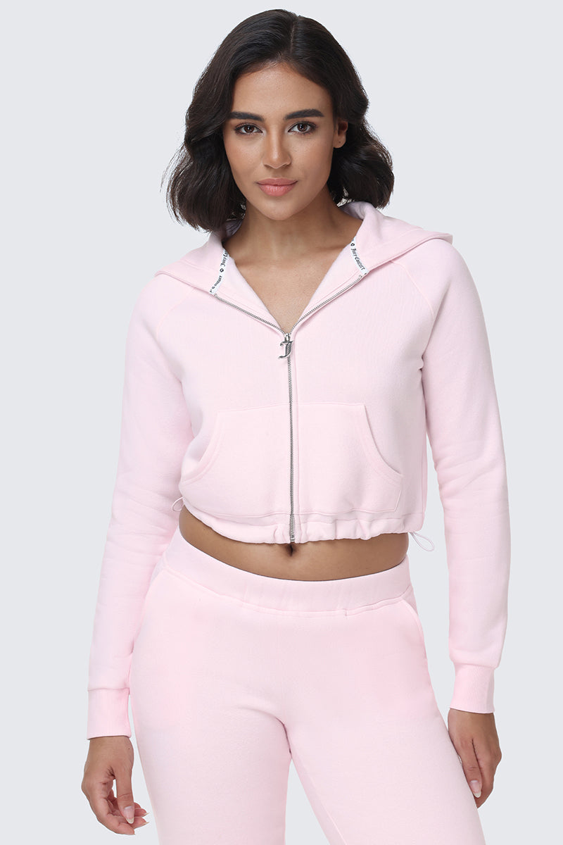 Embroidered Knit Cropped Hoodie - Image 2
