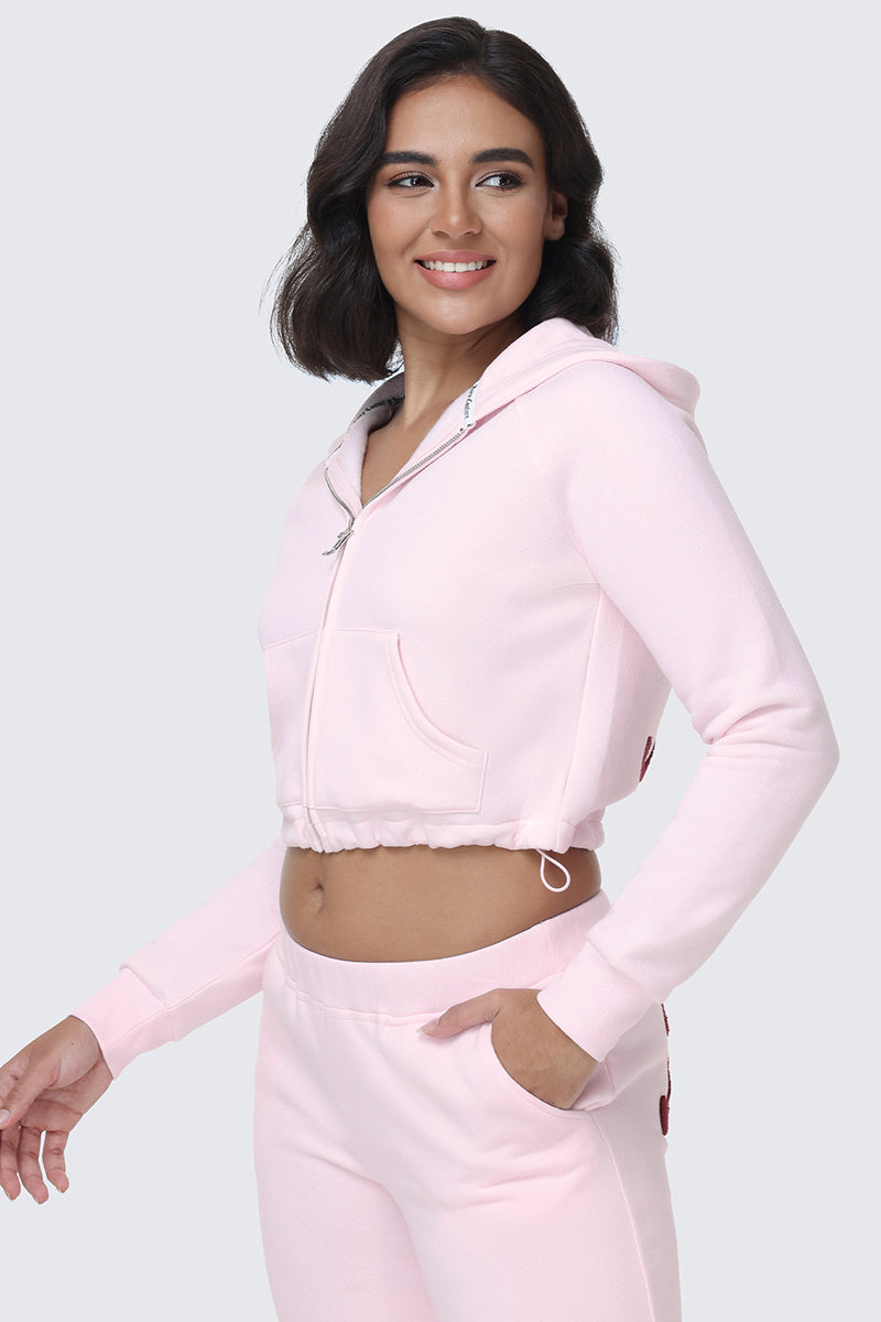 Embroidered Knit Cropped Hoodie - Image 5