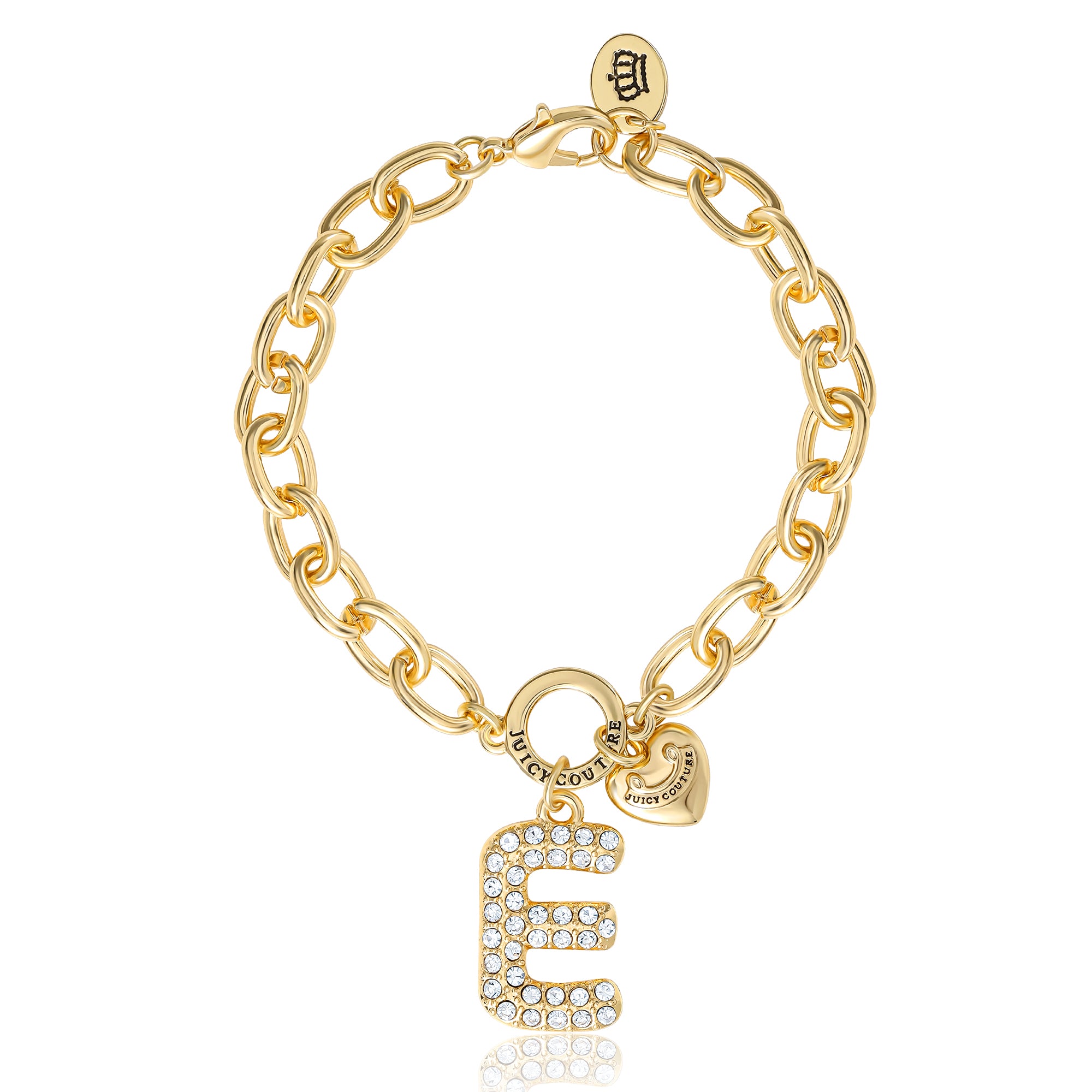 Pav?? Initial Charm Bracelet. Letter E