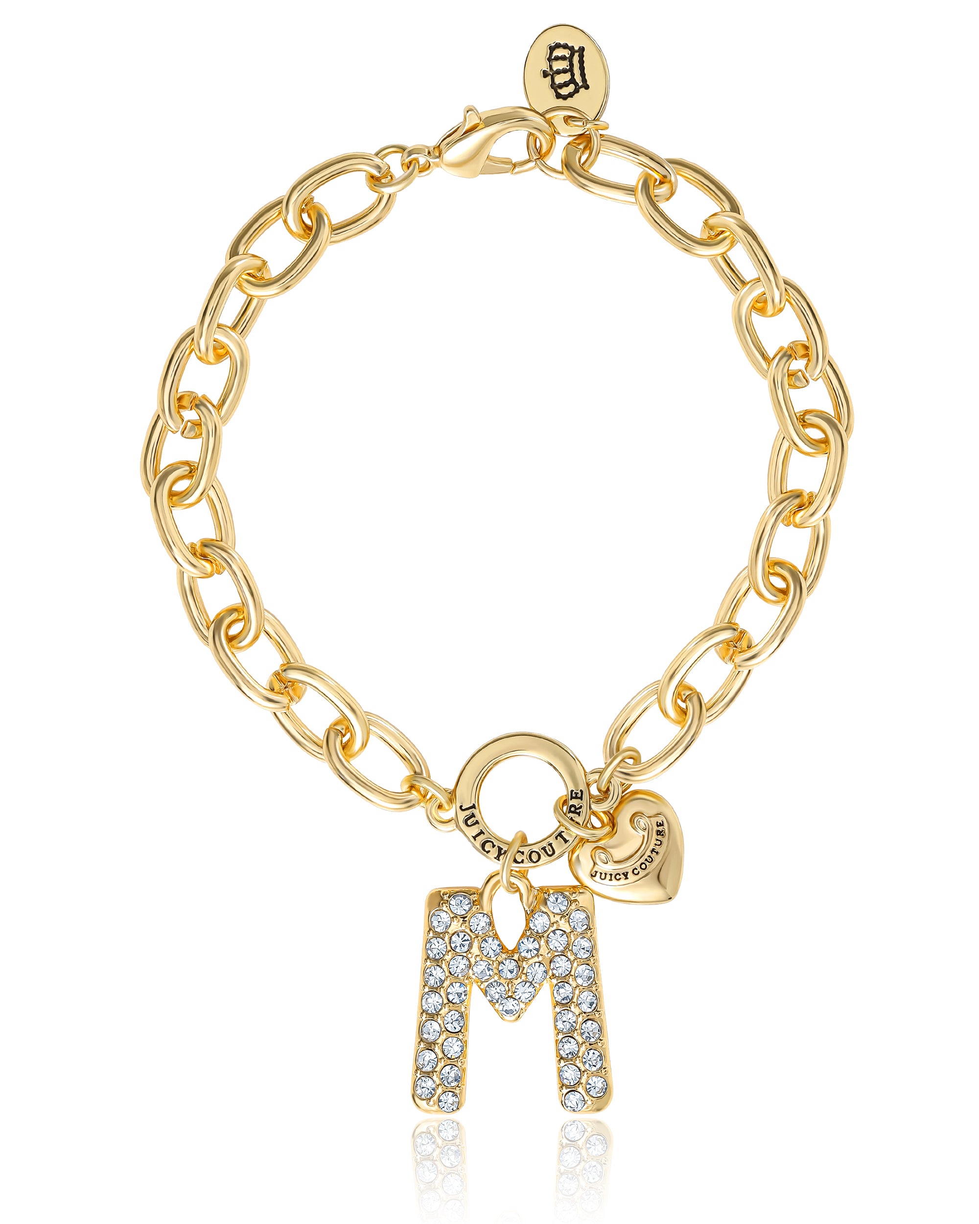 Pav?? Initial Charm Bracelet. Letter M