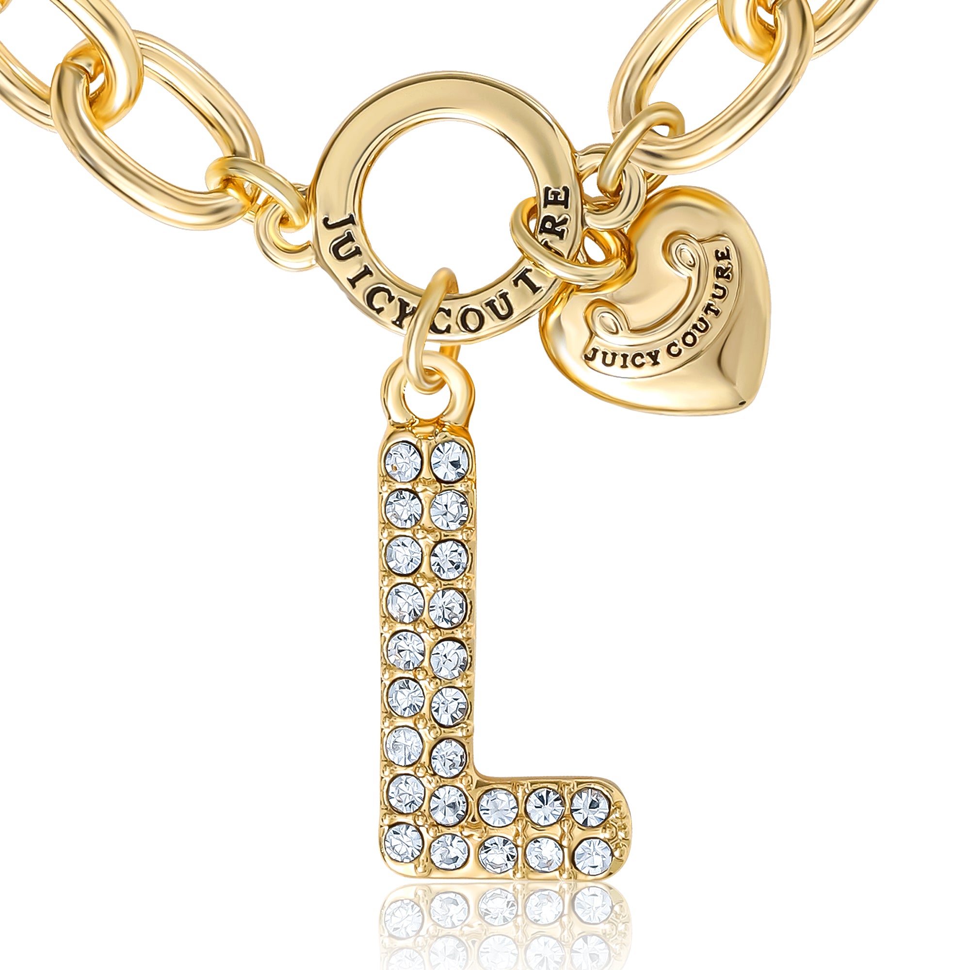 Pav?? Initial Charm Bracelet. Letter L - Image 3
