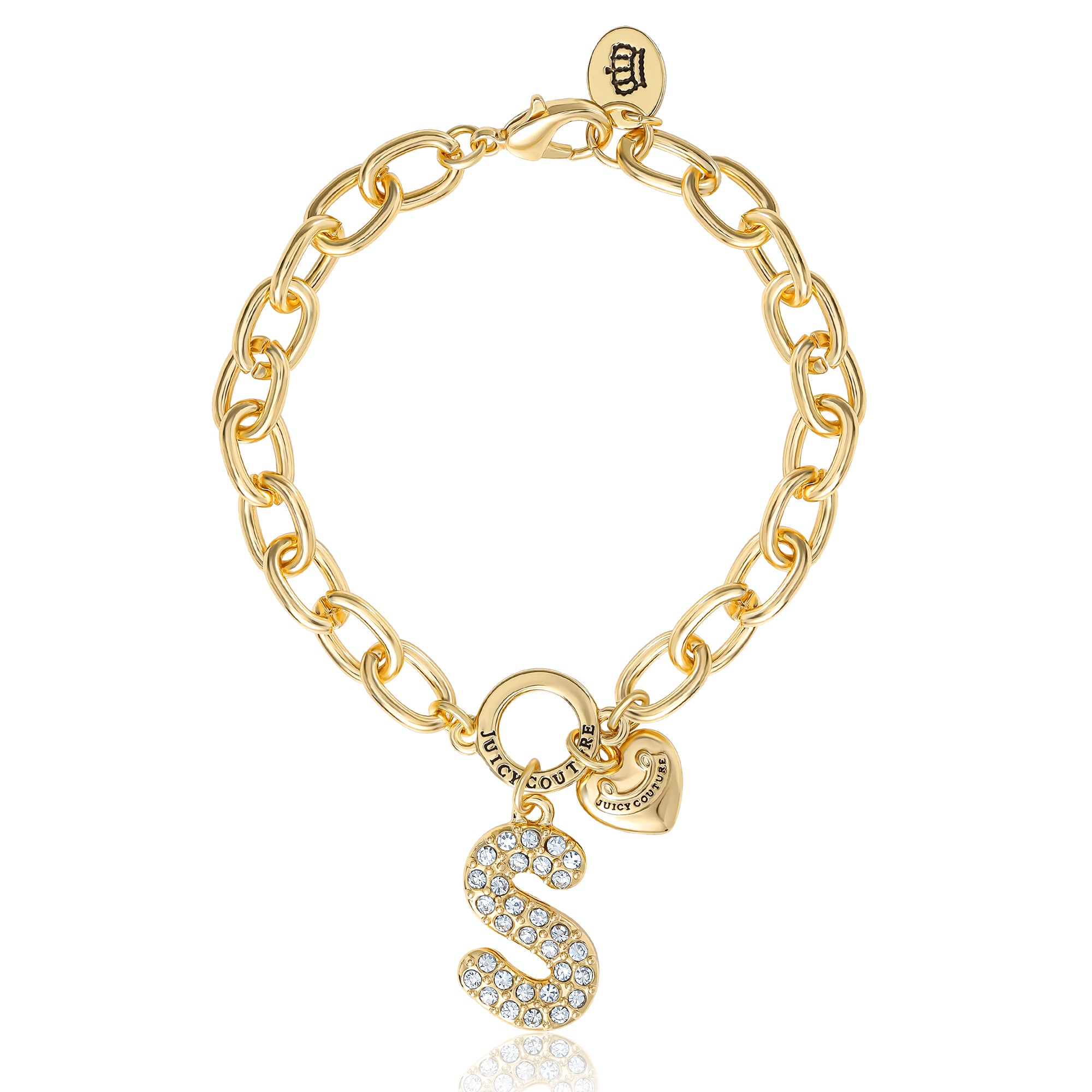 Pav?? Initial Charm Bracelet. Letter S