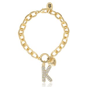 Pav?? Initial Charm Bracelet. Letter K
