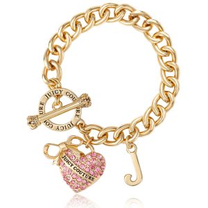 Pink Pav?? Heart Toggle Bracelet