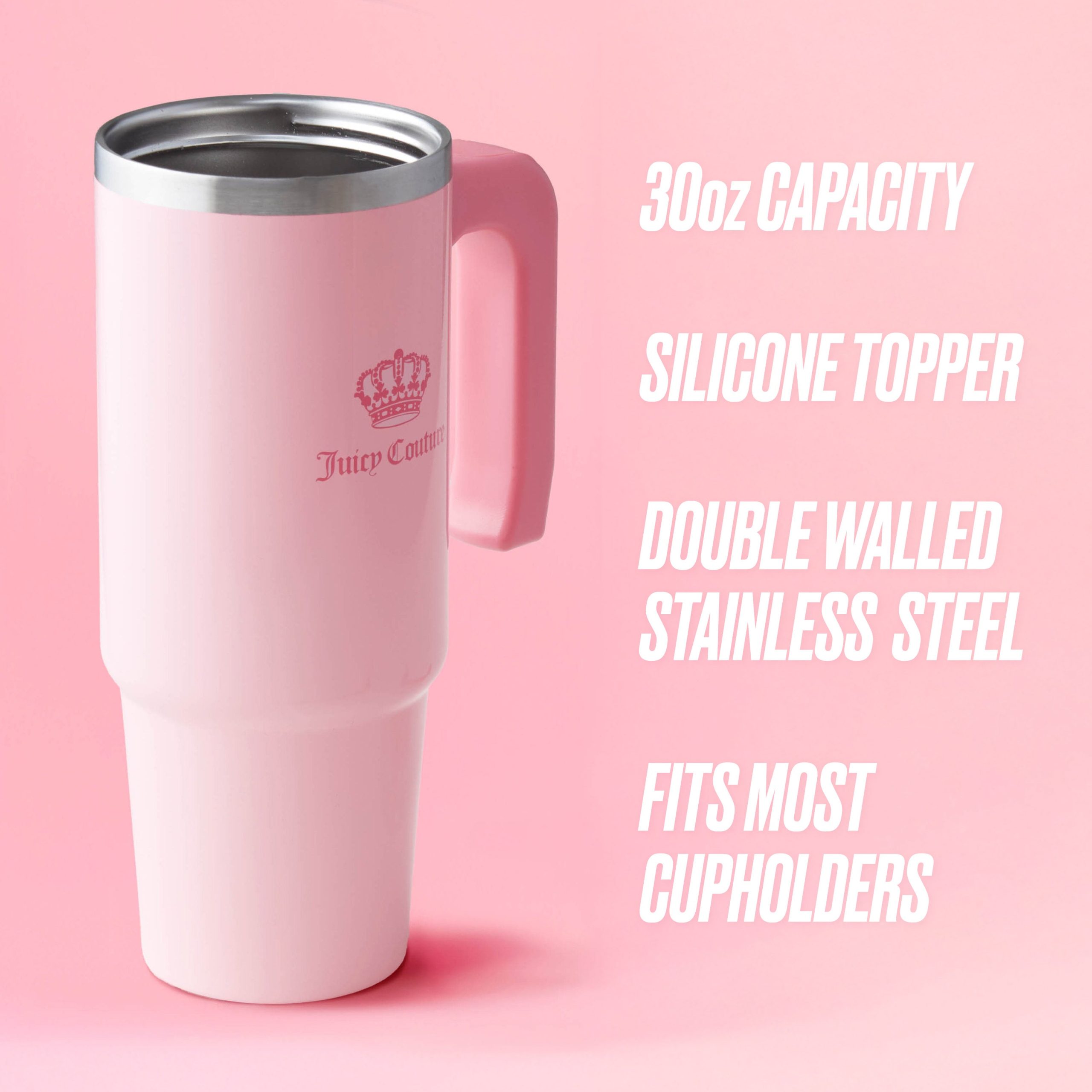 Jetsetter Hydration Stainless Steel Tumbler with Handle. Straw & Topper with Neoprene Crossbody Pouch - Image 2