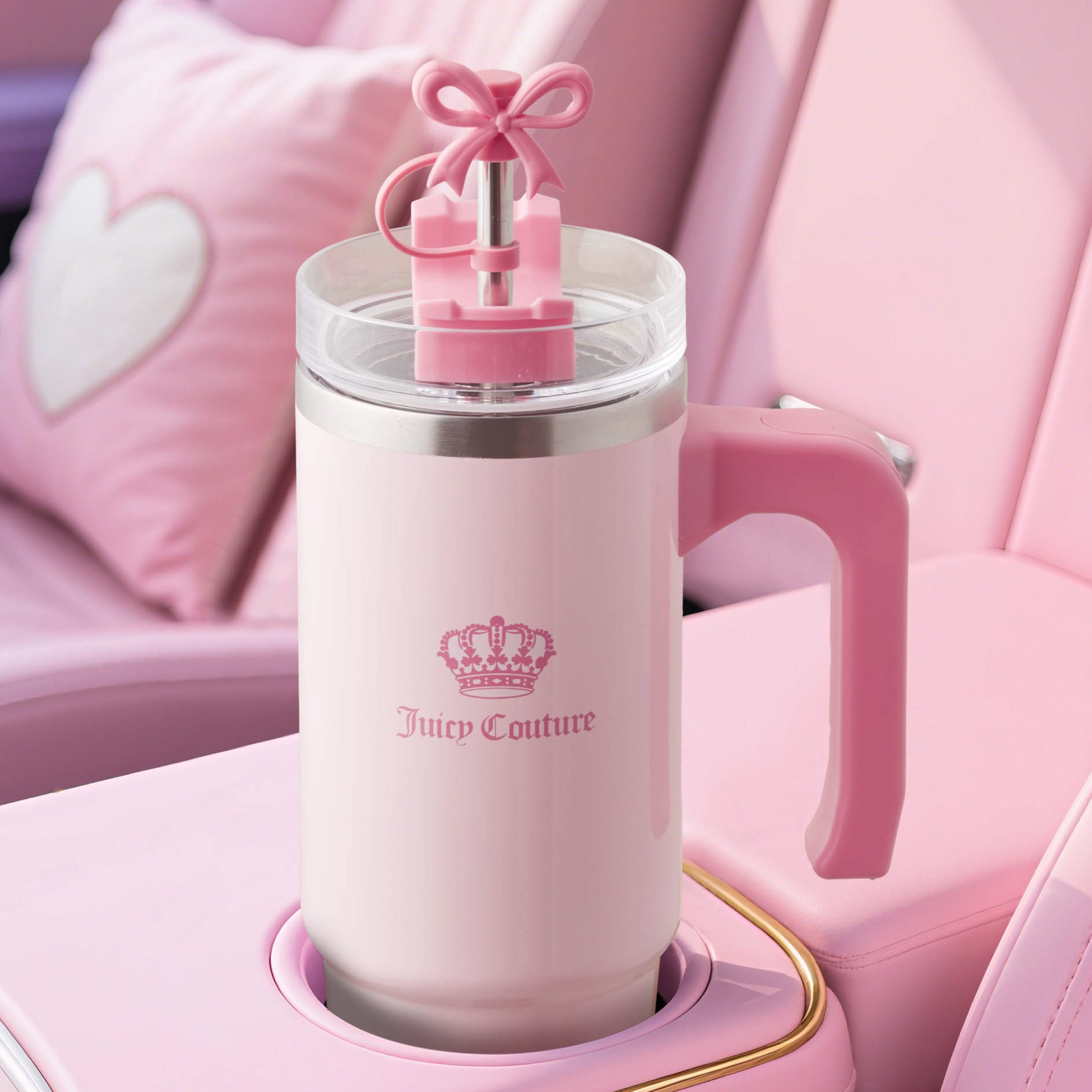 Jetsetter Hydration Stainless Steel Tumbler with Handle. Straw & Topper with Neoprene Crossbody Pouch - Image 6