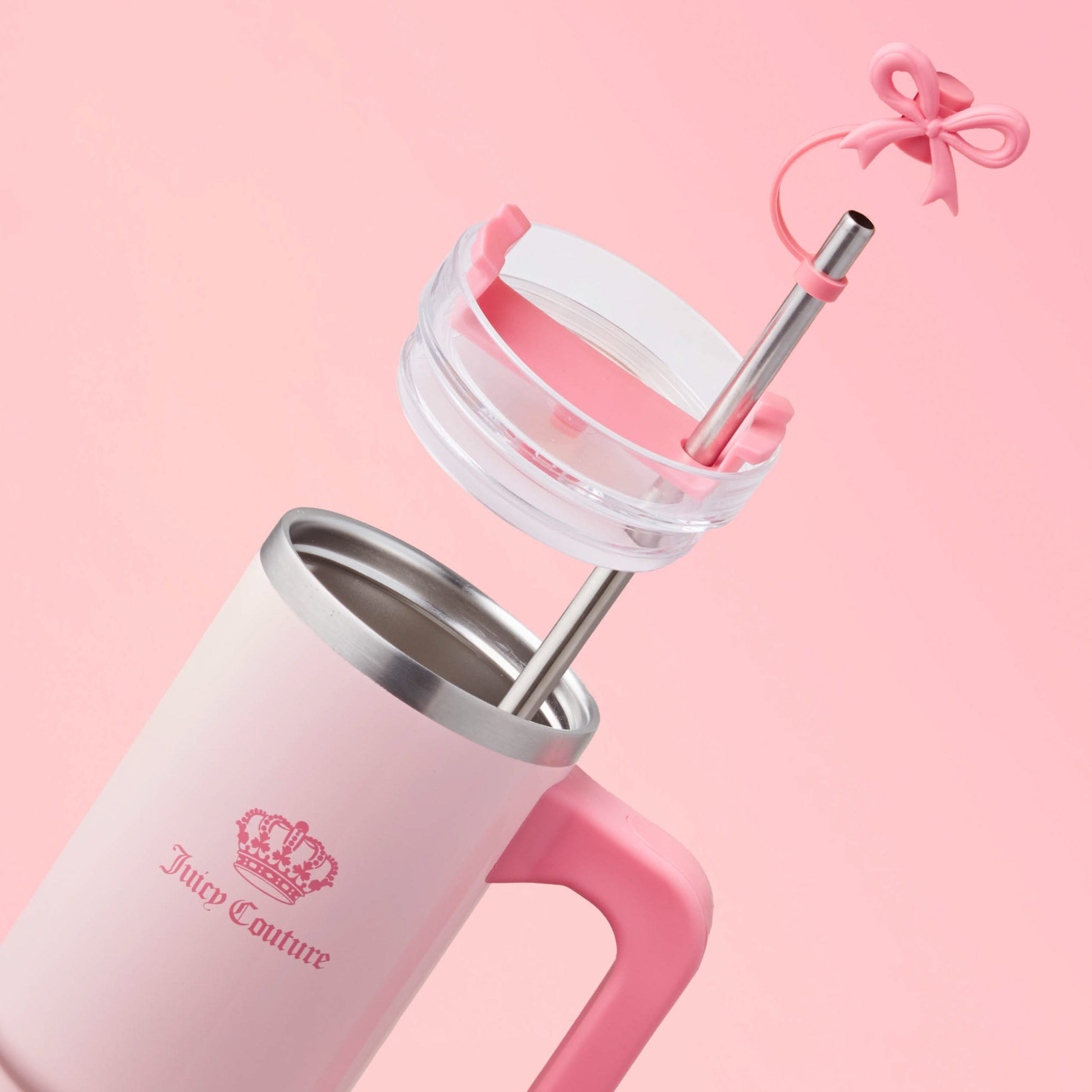 Jetsetter Hydration Stainless Steel Tumbler with Handle. Straw & Topper with Neoprene Crossbody Pouch - Image 7