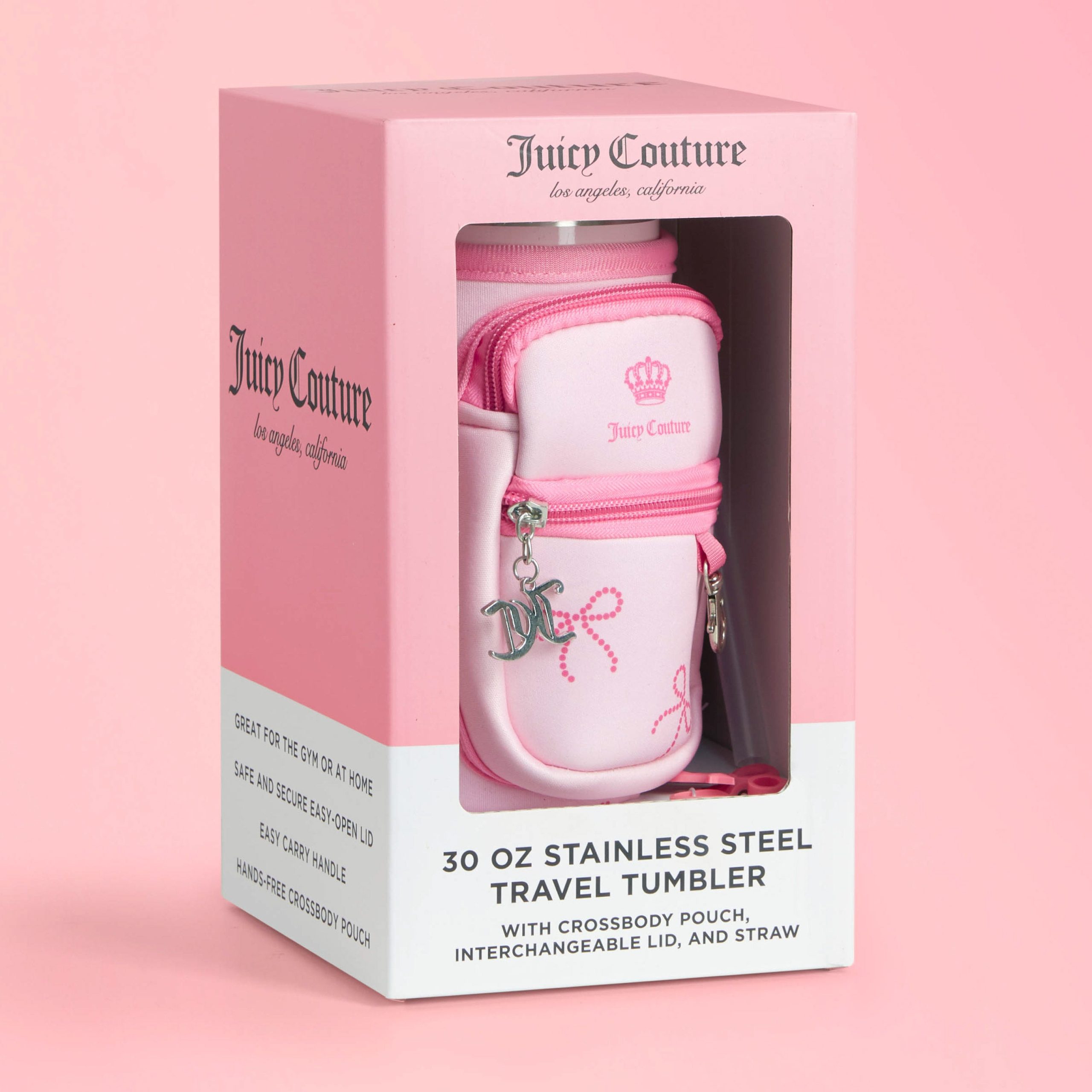 Jetsetter Hydration Stainless Steel Tumbler with Handle. Straw & Topper with Neoprene Crossbody Pouch - Image 8